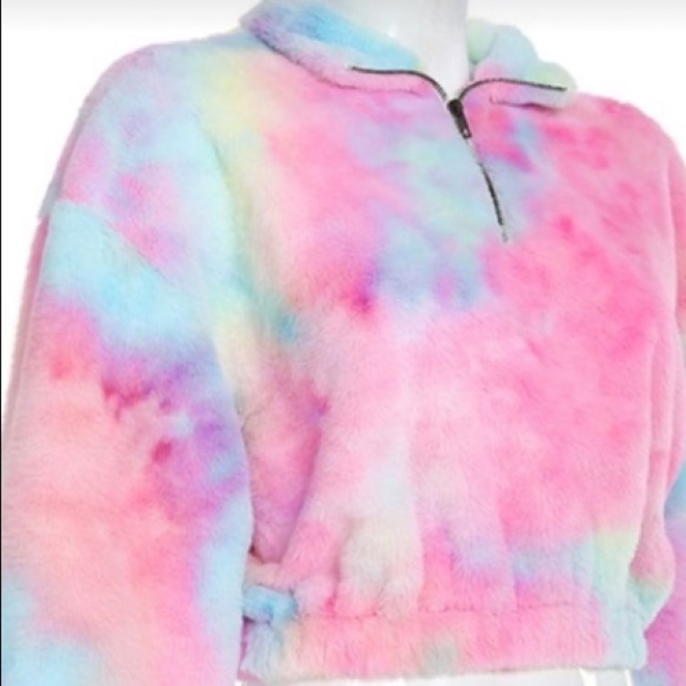 Fluffy bright cropped pullover (NWT) - Picture 10 of 16